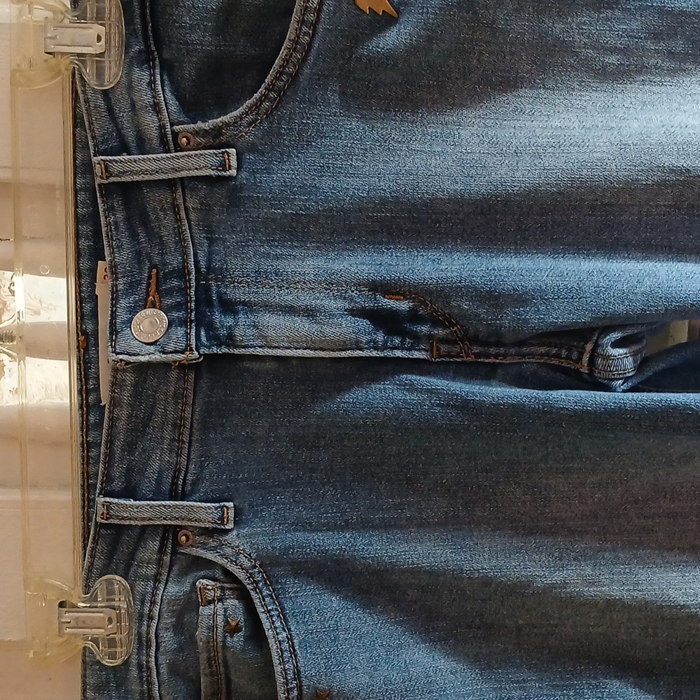 Levis Sizew30 L30 Blue Denim Jeans with Emoji Patch.Levis 711